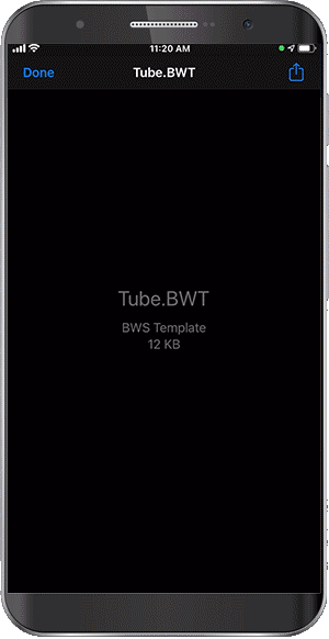 Geanimeerde gif die het maken van geformatteerde labels laat zien met behulp van een sjabloon voor reageerbuislabels in de app.