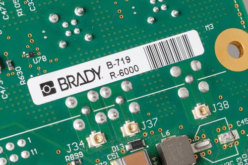 Een label voor printplaten.