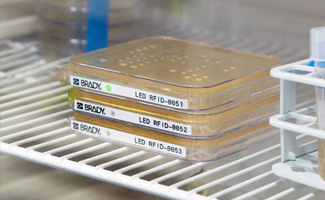 LED-labels op testflesjes